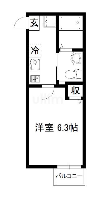 NOA東寺駅(1K/2階)の間取り写真