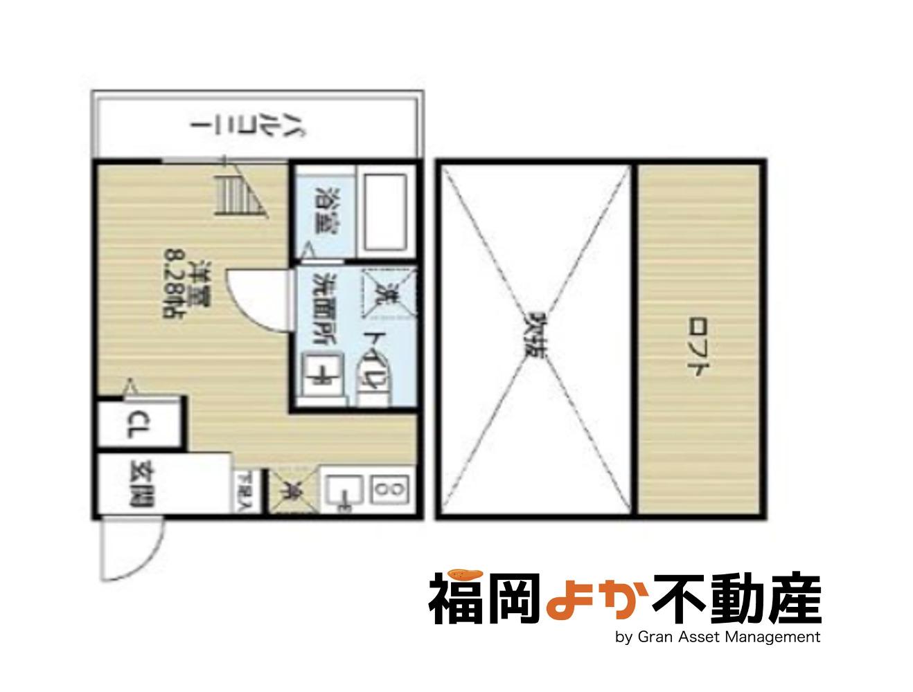 K&Y港(ワンルーム/2階)の間取り写真