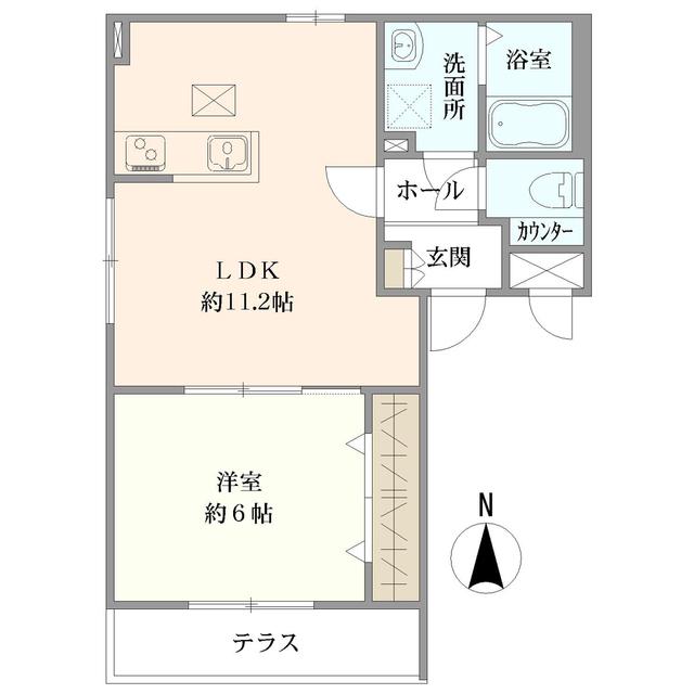 ルミナスU(1LDK/2階)の間取り写真