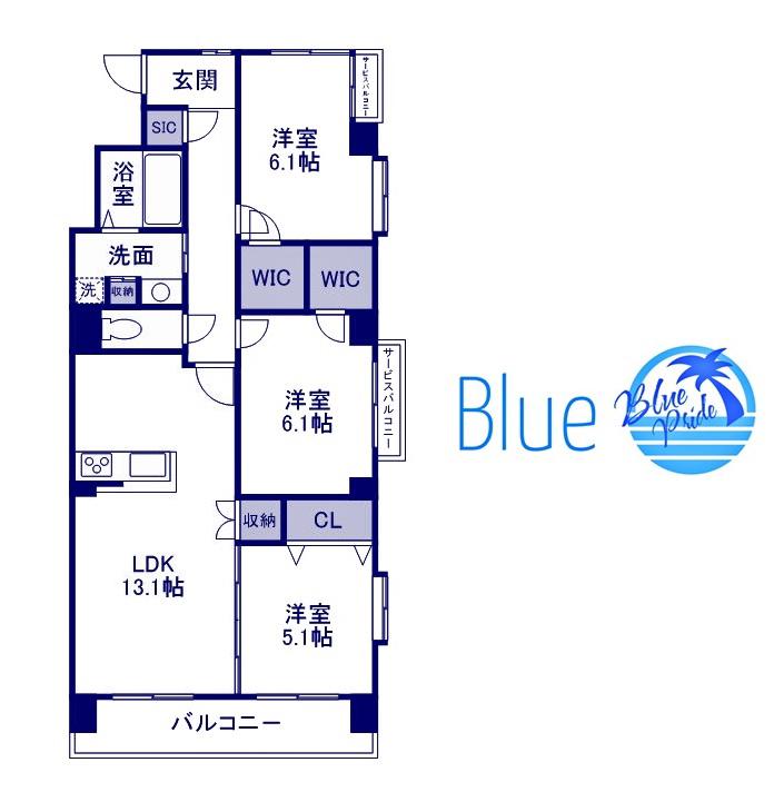 ビエント(3LDK/3階)の間取り写真