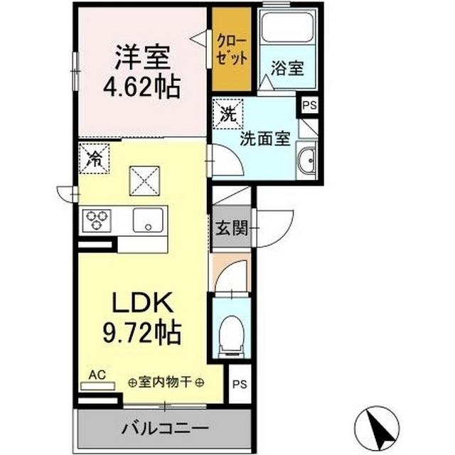 パインバレー三番町(1LDK/2階)の間取り写真