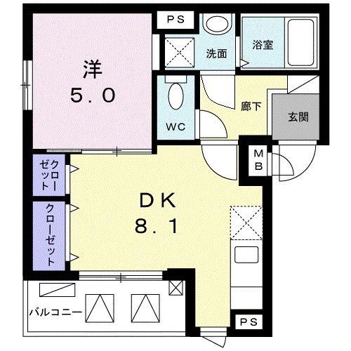 MARUJYU HOUSE(1LDK/2階)の間取り写真