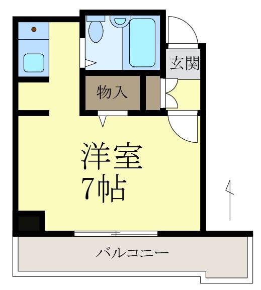 シティハイツスミ(ワンルーム/5階)の間取り写真