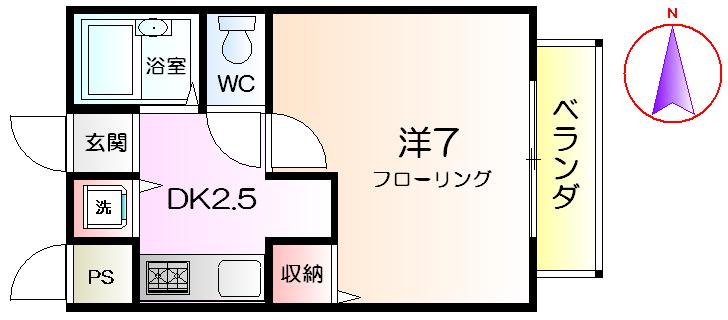 フジパレス南田出井(1K/1階)の間取り写真