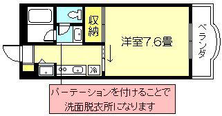 アビタシオンM(1K/1階)の間取り写真