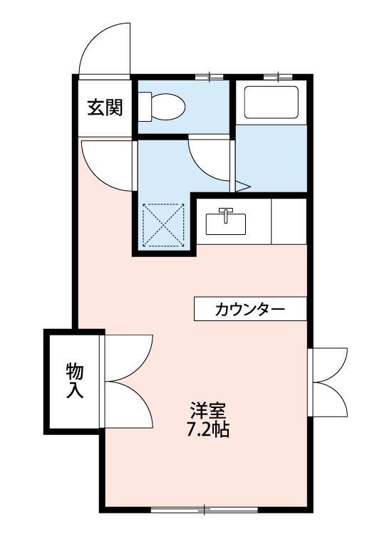 クレセントラネージュ(ワンルーム/1階)の間取り写真