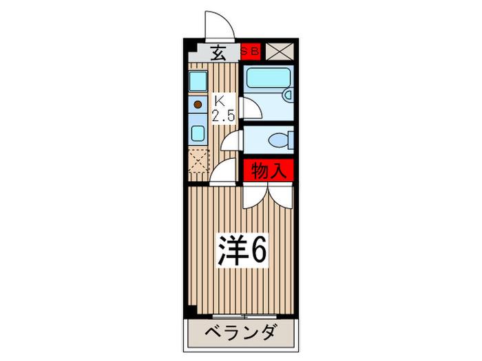 ルイ・シャトレ所沢(1K/6階)の間取り写真