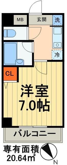 フォアグランデ(1K/5階)の間取り写真