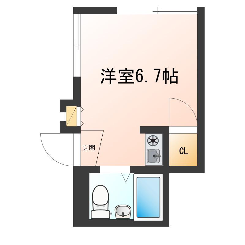 笹の瀬荘(ワンルーム/1階)の間取り写真