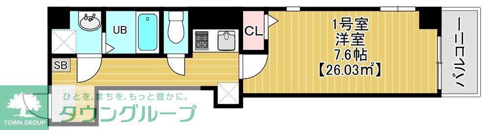 BRUN COURT MINAMISENJU(1K/8階)の間取り写真