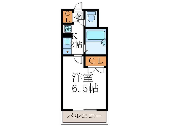 ピラーズ御所西(1K/4階)の間取り写真