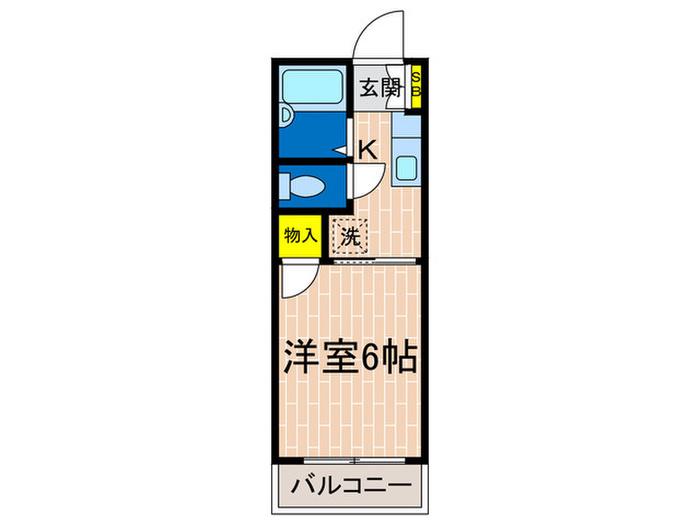 カーサてる(1K/1階)の間取り写真
