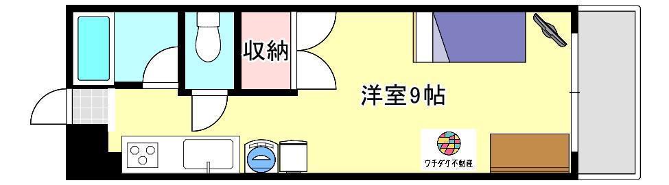 エントピア荒田(ワンルーム/4階)の間取り写真