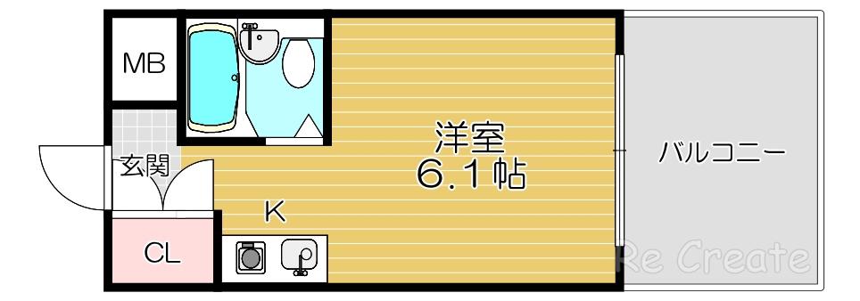 パークサイド上本町駅前(ワンルーム/10階)の間取り写真