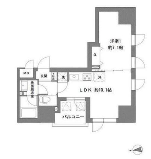 LA VITA東上野(1LDK/6階)の間取り写真