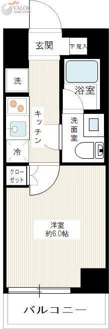 SQUARE CITY TSURUMI RIVERSID(1K/6階)の間取り写真