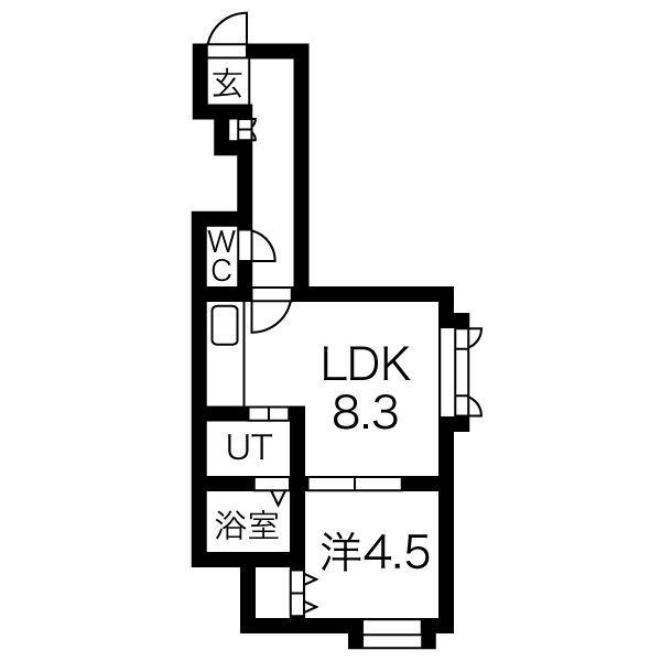 アルティス環状通IV(1LDK/2階)の間取り写真