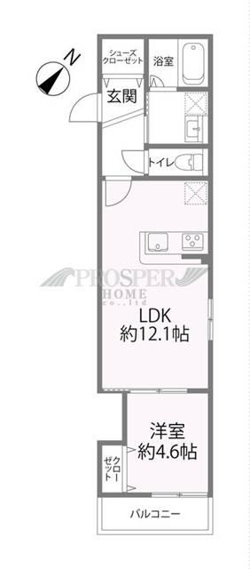 REGLIA今里ノース(1LDK/2階)の間取り写真