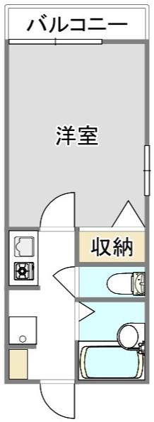 キャステル池袋(1K/2階)の間取り写真