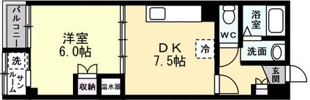 AGROST TOWER(1DK/6階)の間取り写真