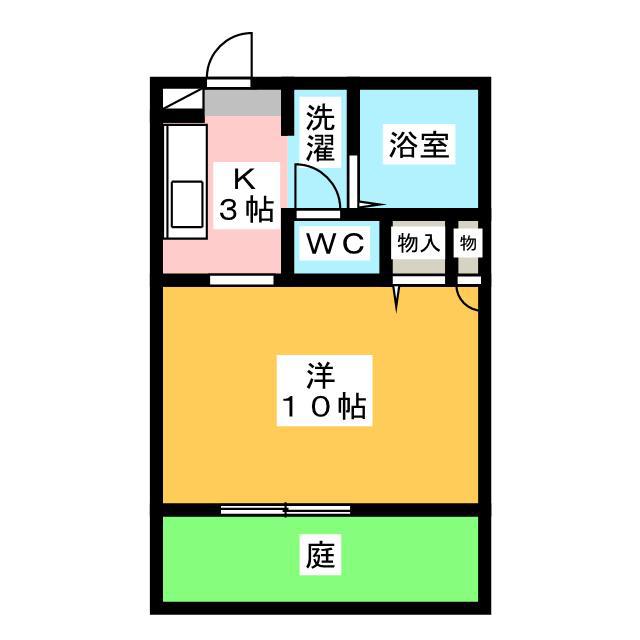 グリーンコーポ(1K/1階)の間取り写真