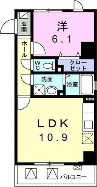 グランカーサ(1LDK/4階)の間取り写真