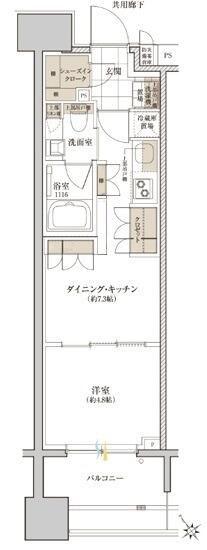 クレヴィア池袋イースト(1DK/6階)の間取り写真