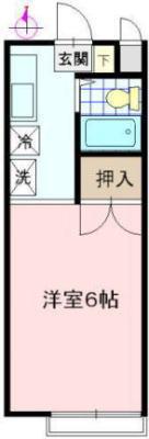 ベルメゾン(ワンルーム/3階)の間取り写真
