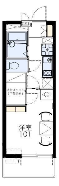 レオパレスフラックス(1K/4階)の間取り写真