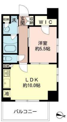 MFPRコート木場公園(1LDK/12階)の間取り写真