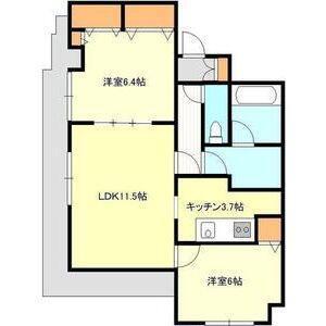 ガーネットハイツ菊水(2LDK/7階)の間取り写真
