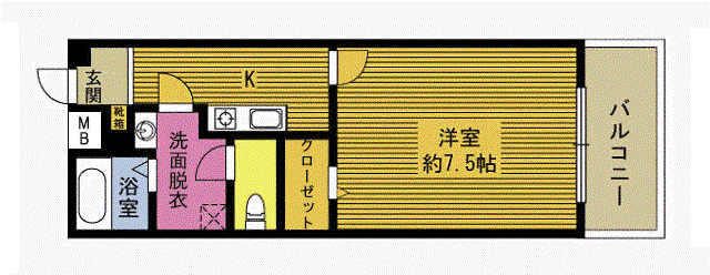 リベルテ21(1K/1階)の間取り写真