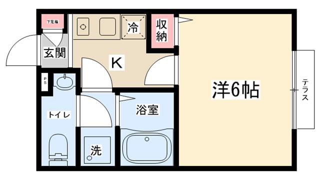 東淵野辺2丁目アパート(1K/1階)の間取り写真