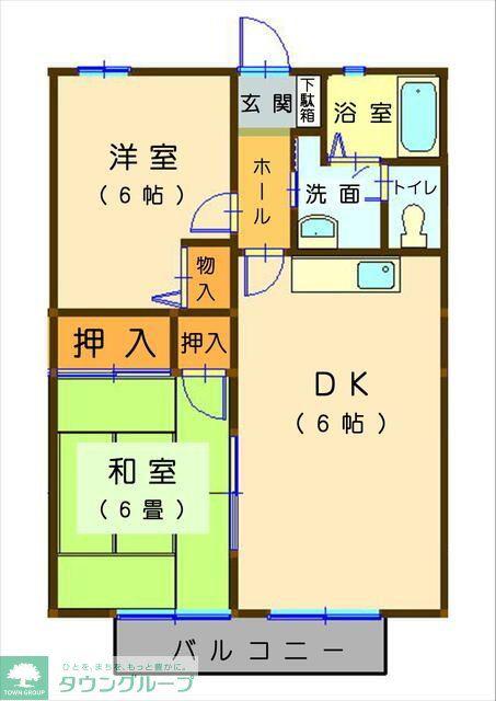 シャルマン(2LDK/2階)の間取り写真