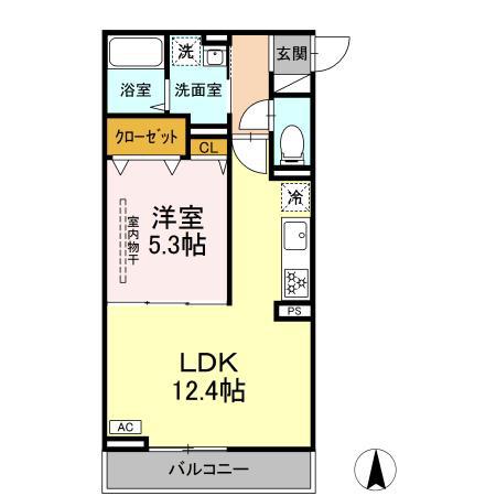 ディパイナ矢向(1LDK/2階)の間取り写真