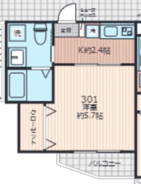 EVERA大倉山(1K/3階)の間取り写真