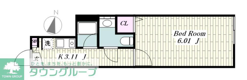 デュオメゾン三軒茶屋(1K/3階)の間取り写真
