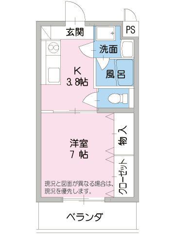 アンペールKEI(1K/3階)の間取り写真