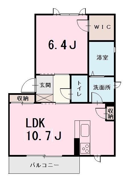 カッシーナS(1LDK/2階)の間取り写真