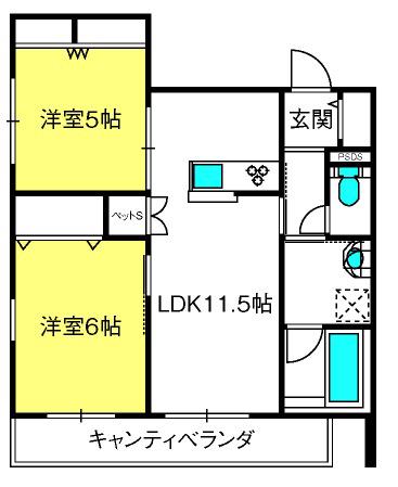 JIRO.Z ONE(2LDK/2階)の間取り写真