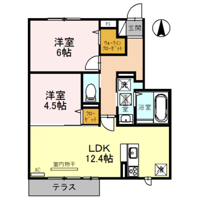 レスぺランス向陽台(2LDK/1階)の間取り写真