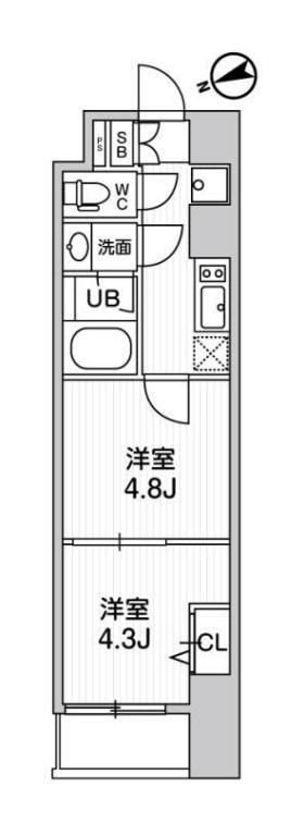 TASUKI RICHESSE KAMATA(2K/2階)の間取り写真
