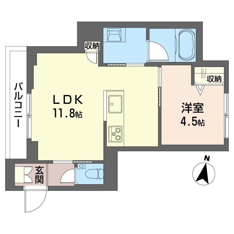 ベルフィオーレ かむろ坂(1LDK/3階)の間取り写真