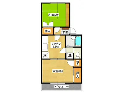 メゾンド・ブランシェ(2K/2階)の間取り写真