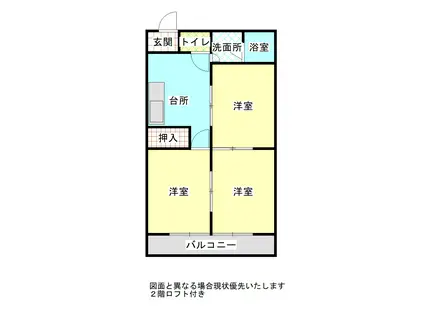 アネックス21城之内(3DK/2階)の間取り写真