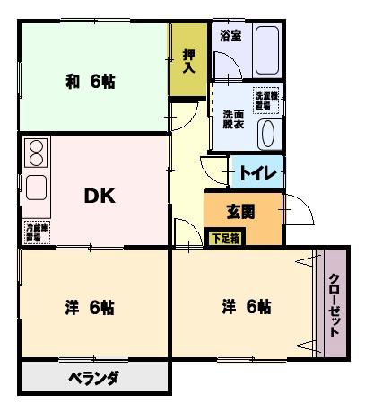 グリーンハイツ湘南(3DK/2階)の間取り写真