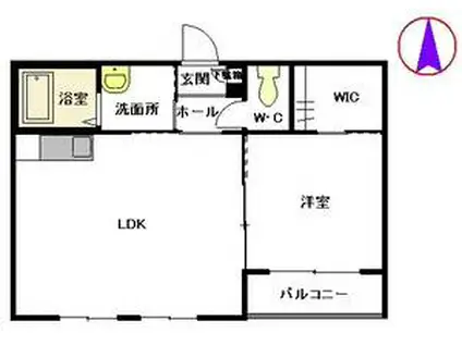 メゾン・S(1LDK/2階)の間取り写真