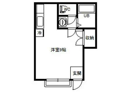 ピーノヴェルデ(ワンルーム/1階)の間取り写真