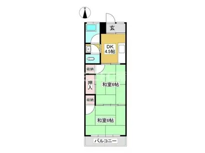 竹尾アパート(2DK/2階)の間取り写真