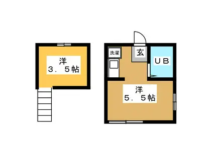 内田ハイツ(ワンルーム/1階)の間取り写真